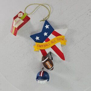 Football All Star Ornament Holiday Inspirations Patriotic Star With Football & H
